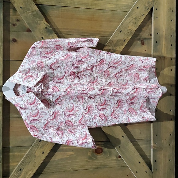 HUNTCLIFF SHIRTMAKERS PAISLEY BUTTON DOWN SHIRT SHORT SLEEVE GRUNGE MOD